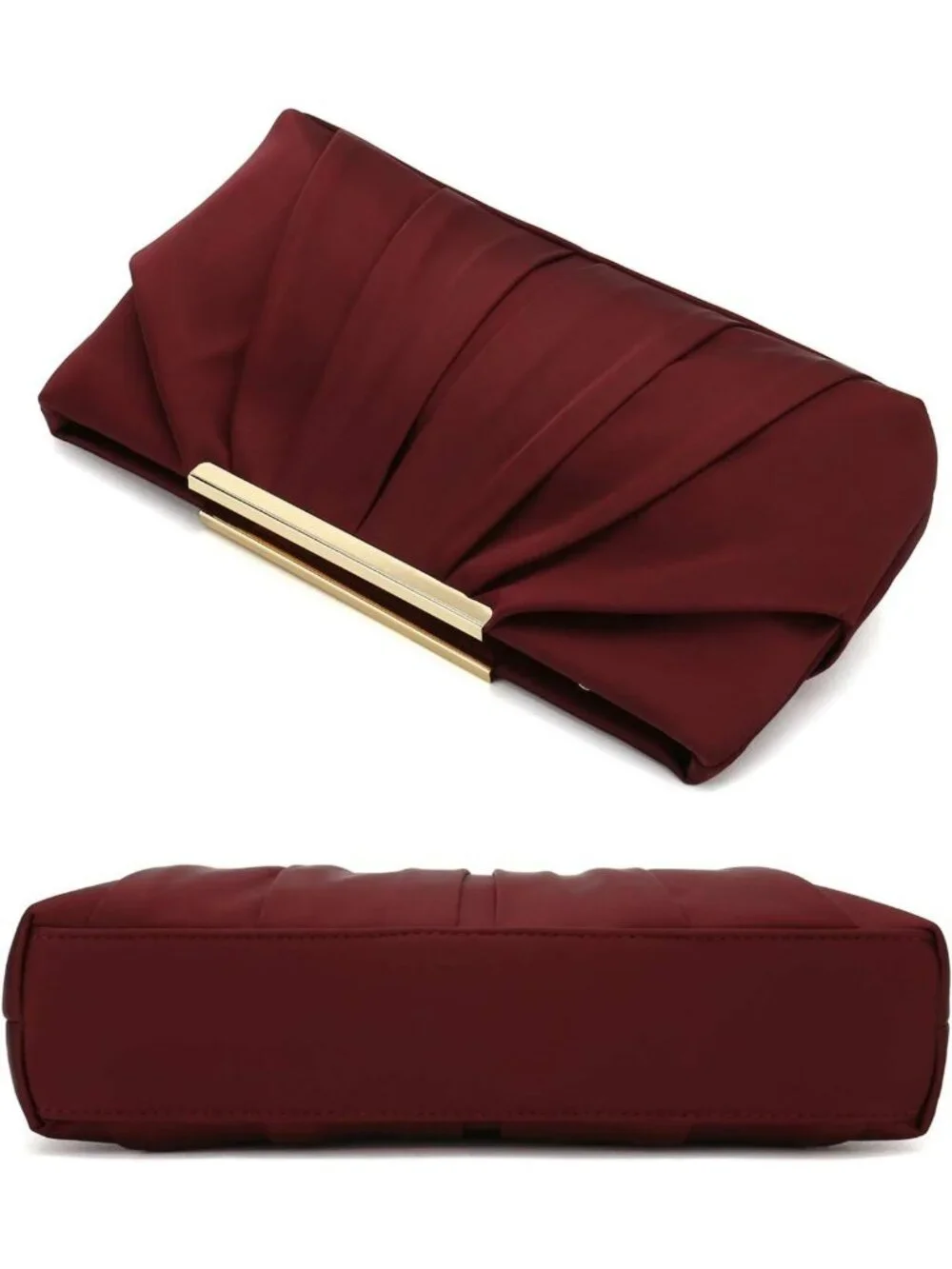 Elegant Pleated Satin Clutch Evening Bag | Classy Formal Handbag for Women